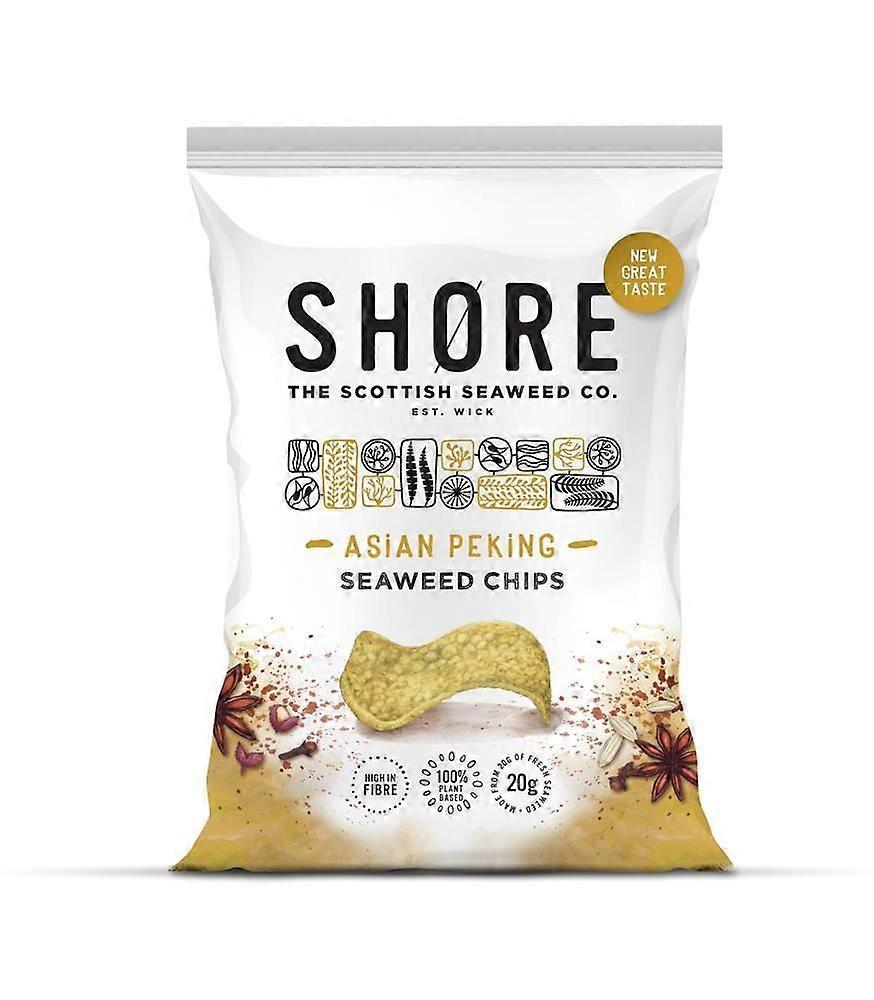 Chips de Algas Marinhas Escocesas Shore - Pequim Asiática 80g - Pacote com 6