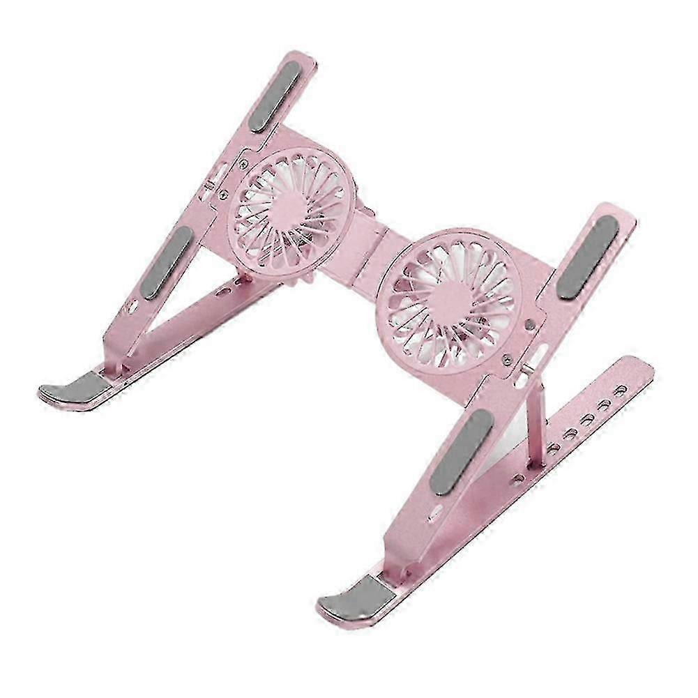 Metal Aluminum Alloy RGB LED Light Notebook Stand with Dual Cooling Fans and Support Bracket for Professional Desk Use