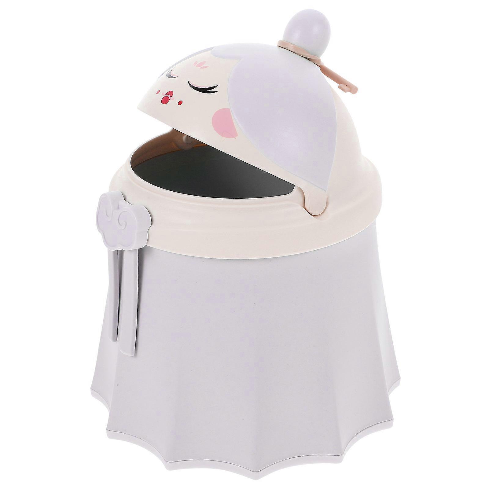 Desktop Trash Can Cute Cartoon Shape for Storage 3Pcs Pink PP