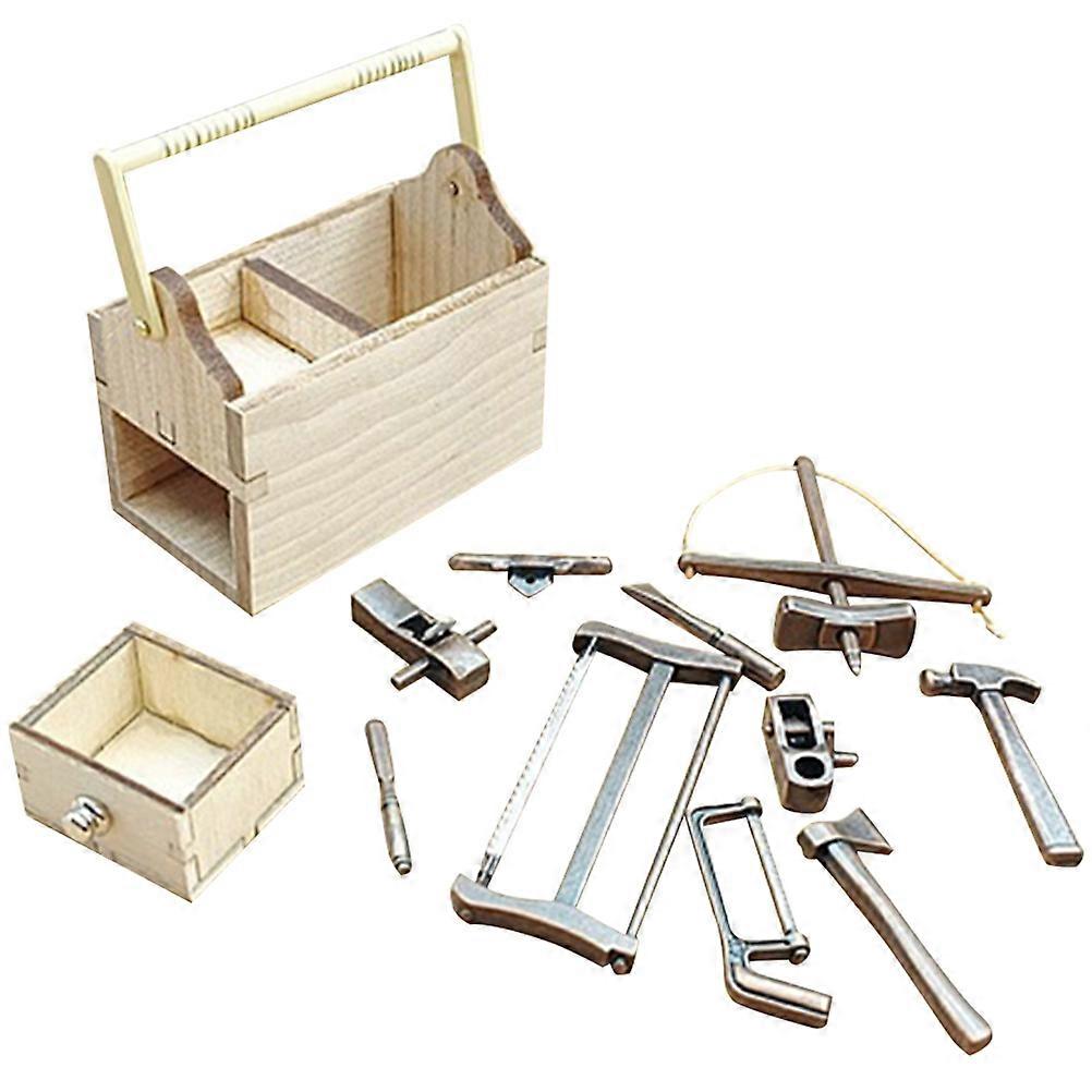 Miniature Tool Cabinet Model for Playing 1Set Wooden Metal Assorted Color
