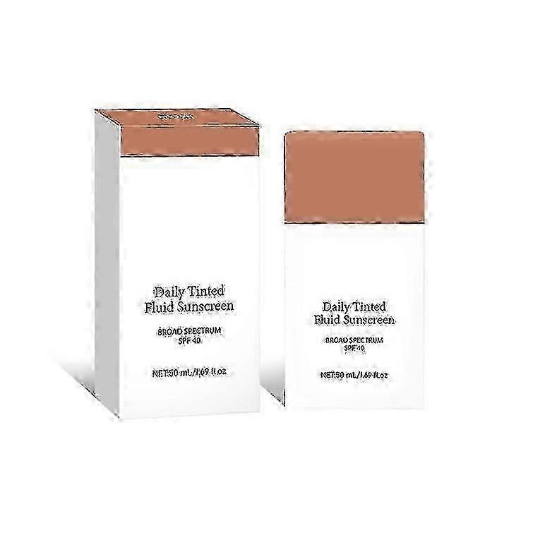 Daily Tinted Fluid Sunscreen,Face Moisturizing Broad Spectrum SPF 40 Skincare Foundation CreamSheer & Natural FinishAgainst UVA & UVB