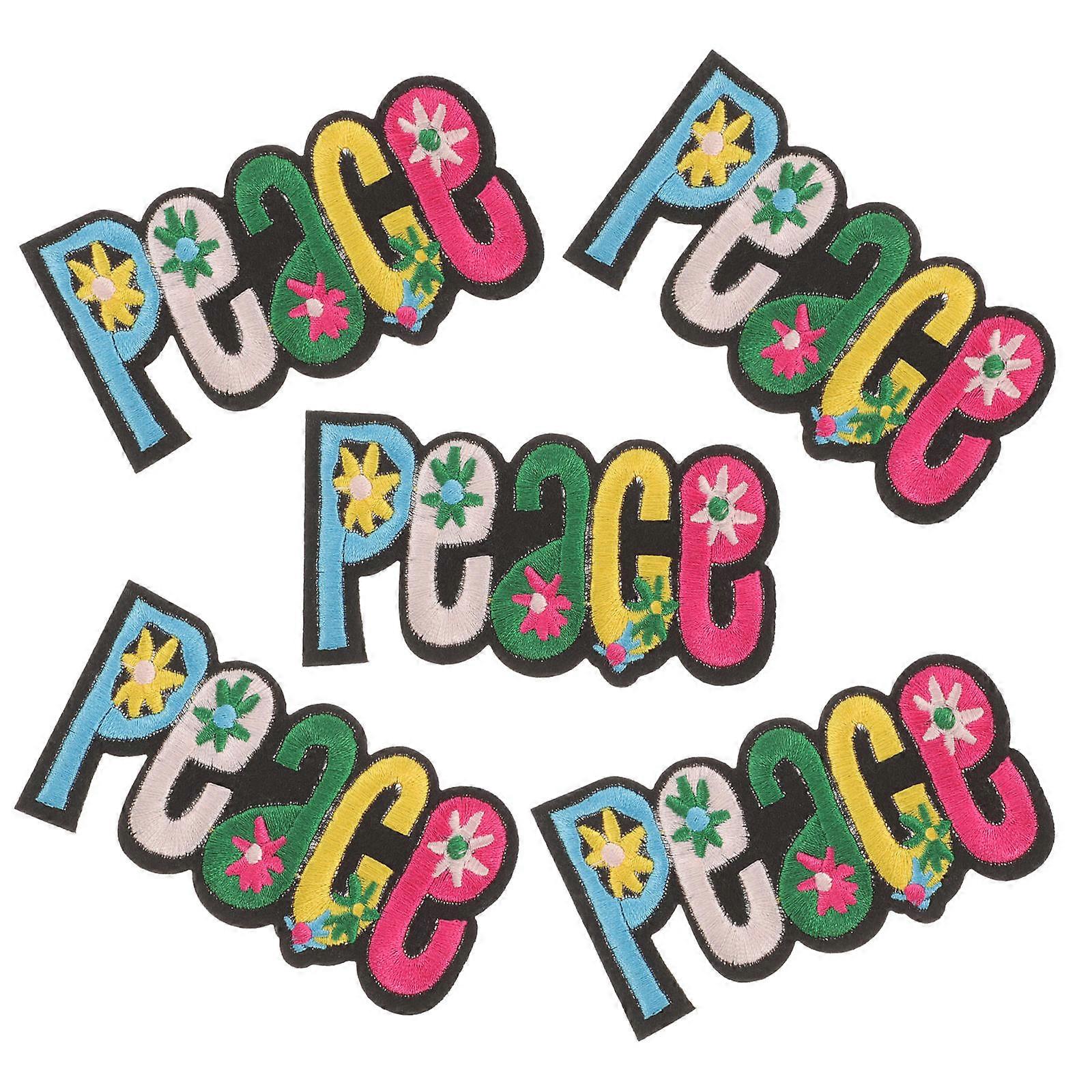 Sewing Applique Peace Sewing On Patches for Clothing Decorative Diy Projects Assorted Color Rectangular 5Set