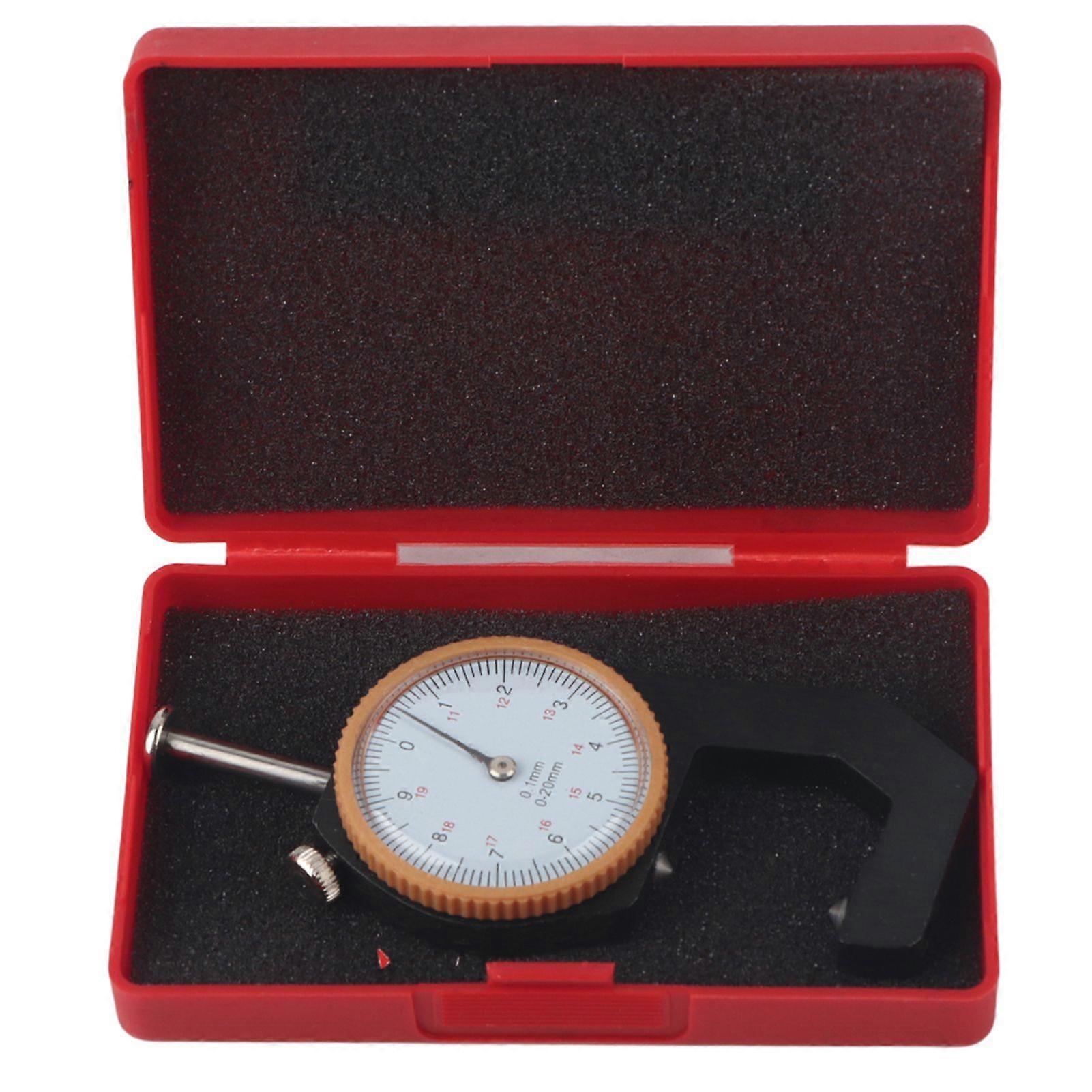 Thickness Gauge Round Dial Accuracy Measuring Tool Flat Pointed Head Range of 020 mmPointed Head