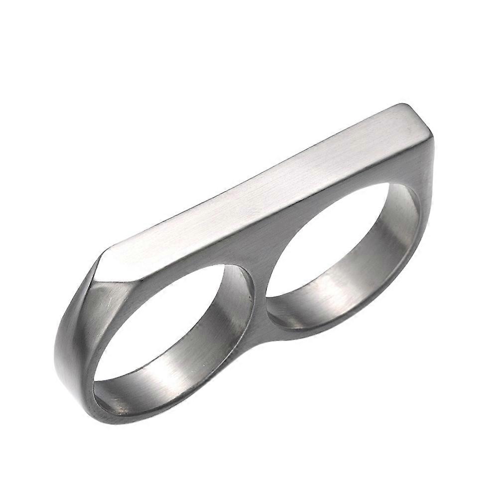 Ring Two Finger Ring for Decorating Use Silver Titanium Steel