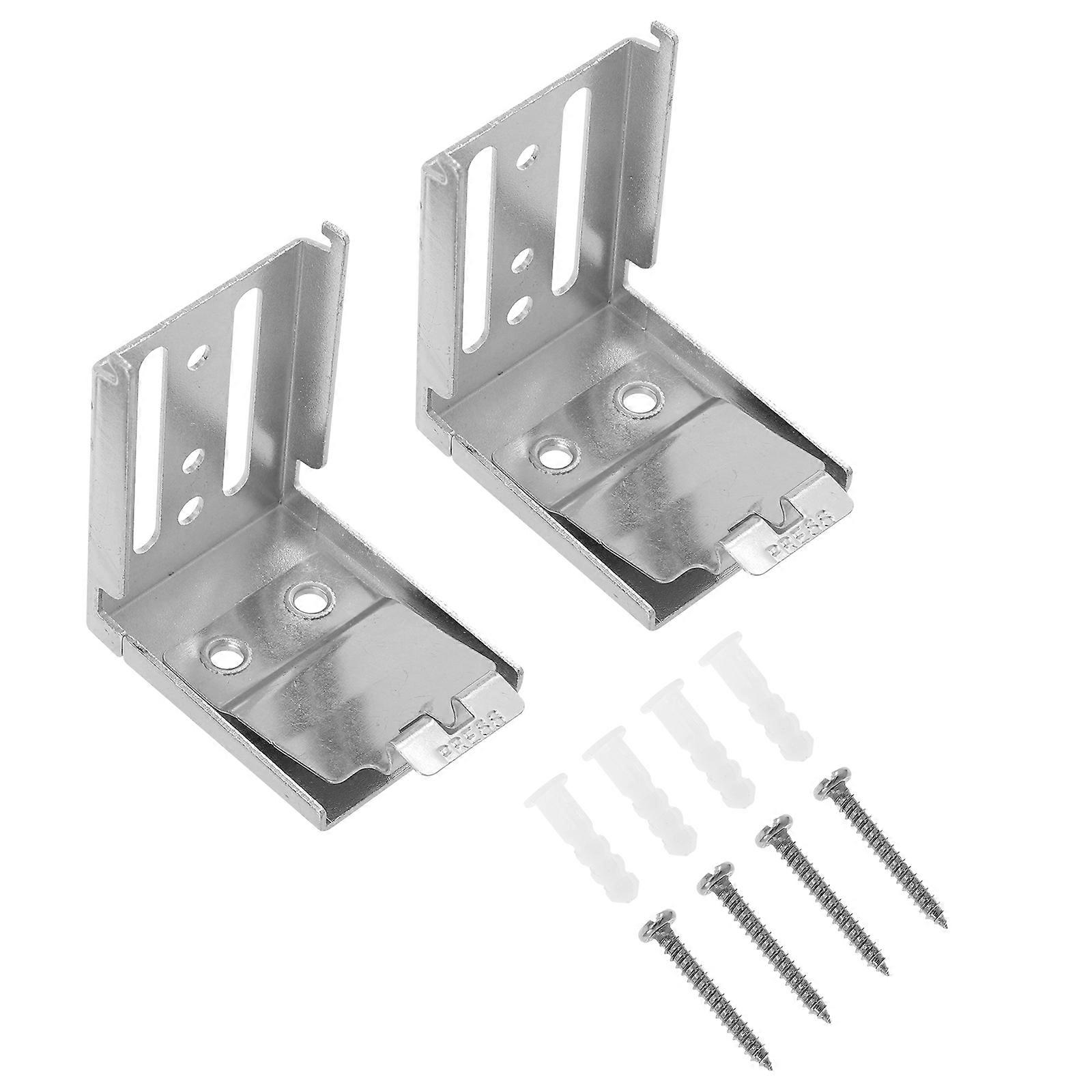 2Pcs Silver Curtain Installation Brackets for Vertical Blind Mounting