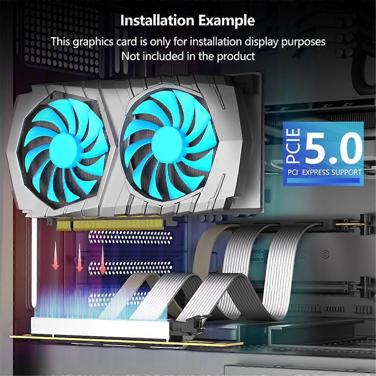 PCI-E 5.0 16X PCIe 5.0 Expansion Cable 90 Degree Vertical Installation GPU Cable for Desktop PC Comp