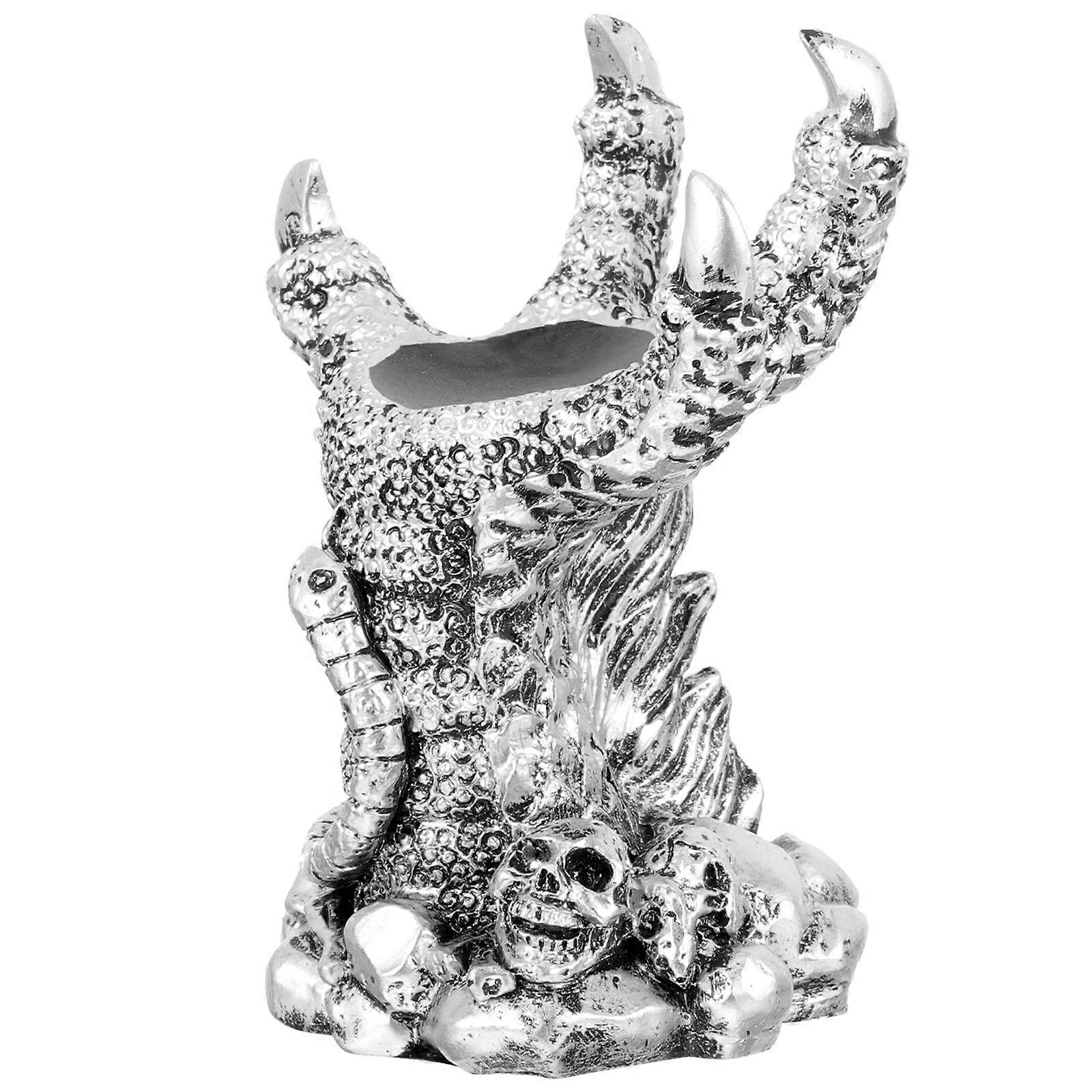 Resin Crystal Ball Holder Dragon Claw Design for Display 5Pcs Silver Sphere Bases