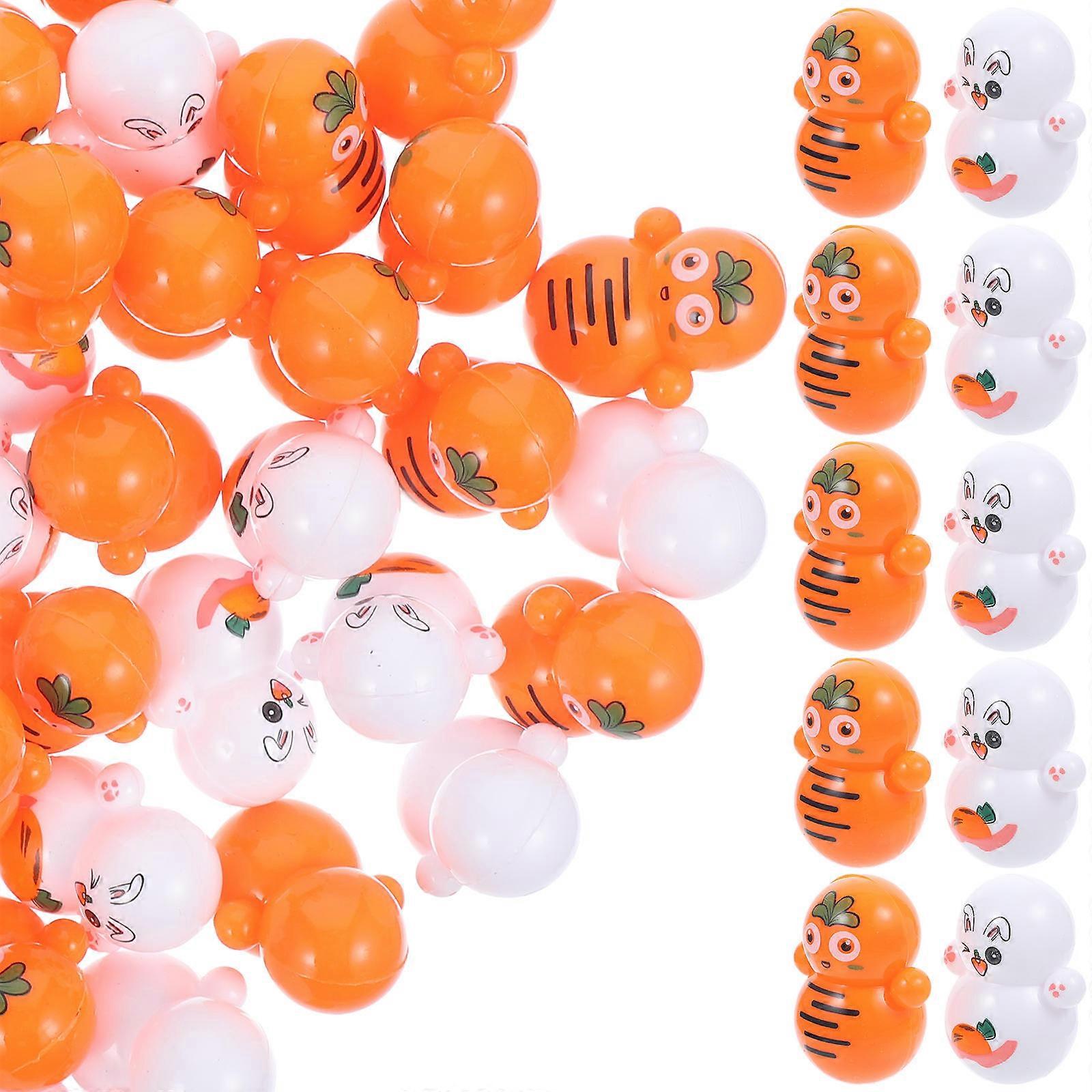 Small Carrot Wobble Toys Easter Decor for Playing 96Pcs Kit