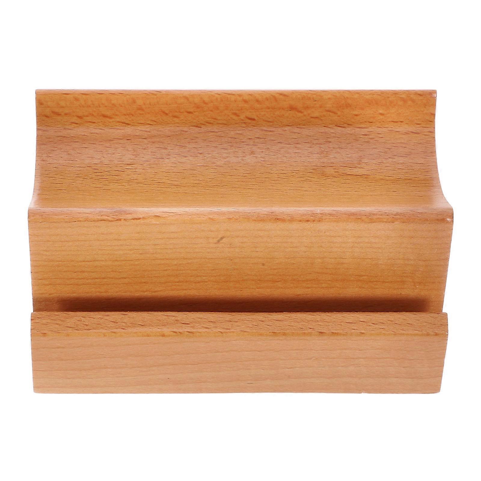 Multi-Functional Wooden Base For Calendar And Cellphone Dual-Slot Desk Organizer 4Pcs