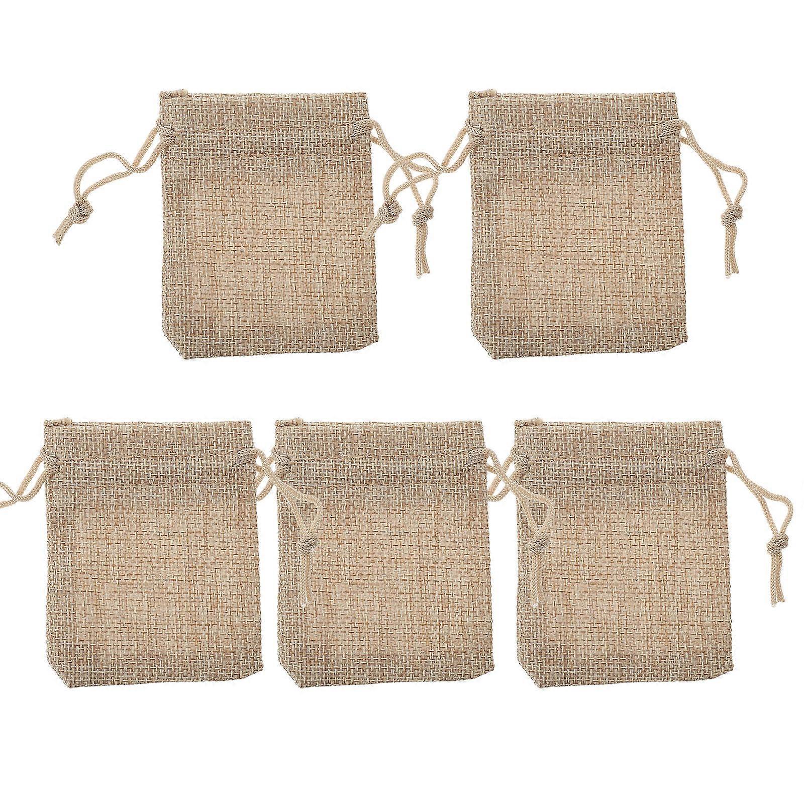 Storage Pouch Festival Drawstring Bag for Party 100Pcs Beige Candy Bags