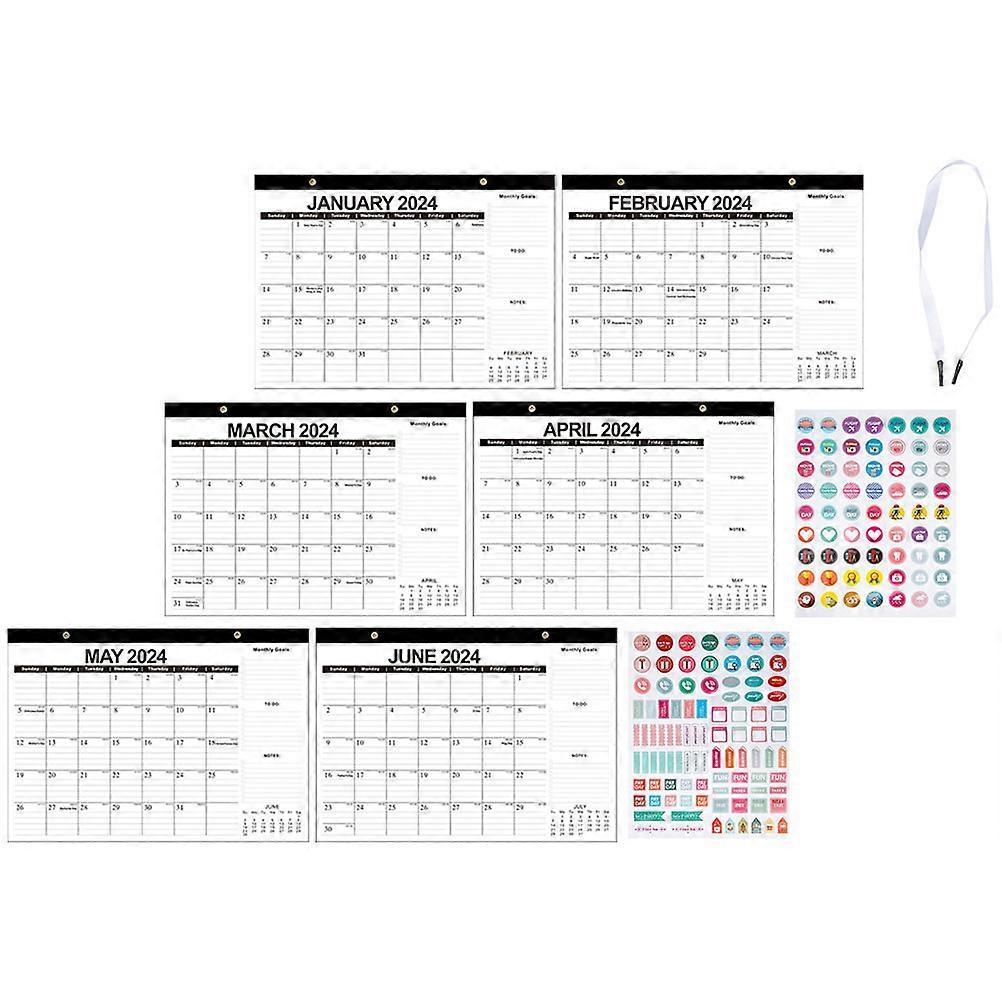 Daily Schedule Calendar Paper Wall Calendar for 4Sets Home Use