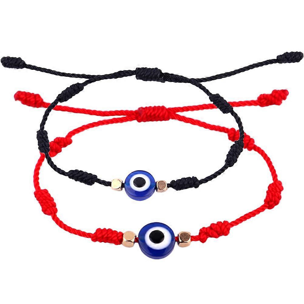 Adjustable Evil Eye Bracelet 8 Pcs String Braided Wrist Decoration For People Of Different Ages Minimalist Style