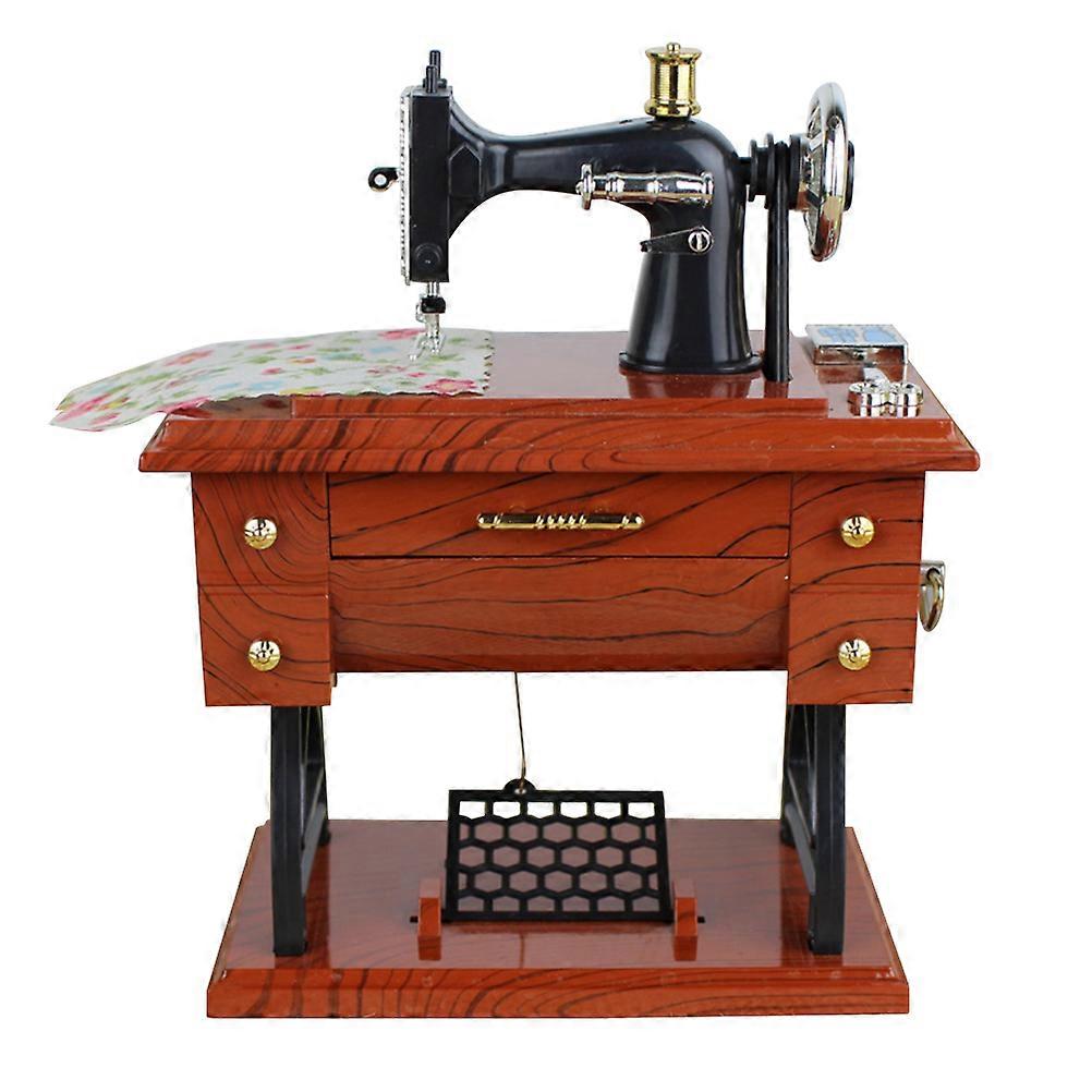 Vintage Sewing Machine Musical Box for Decoration 2Pcs