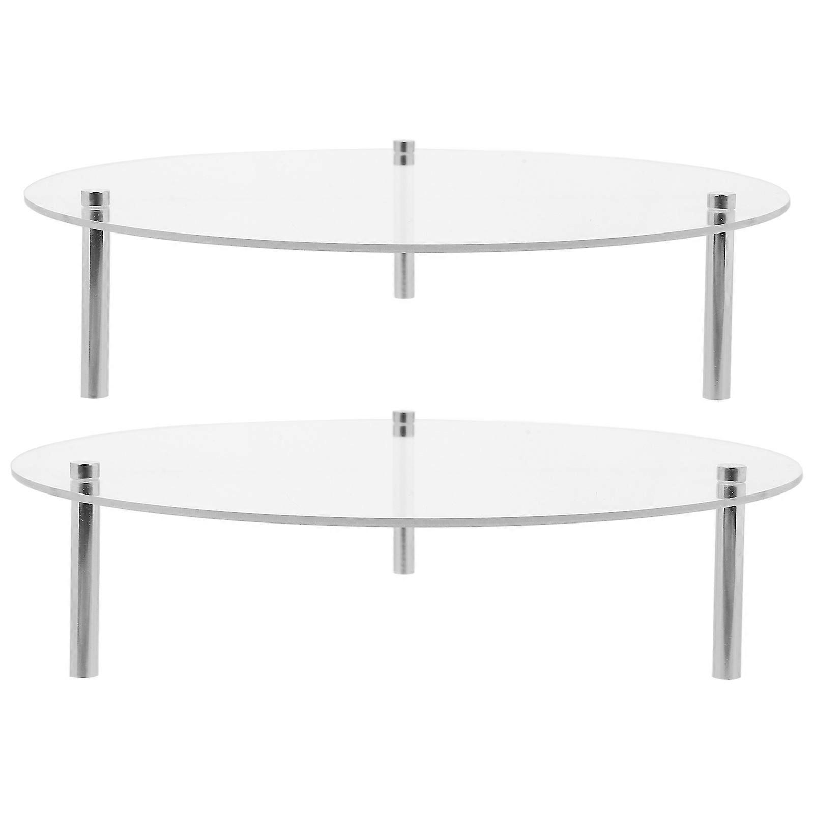 Clear Acrylic Cake Stand With Metal Support For Displaying Cupcakes At Birthdays Weddings And Parties Transparent Round Style 6 Sets