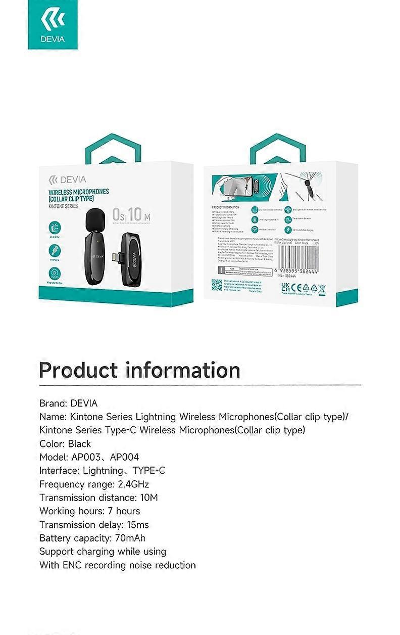 Devia Kintone Trådlös Mikrofon med Lightning kontakt (för iPhone/iPad)