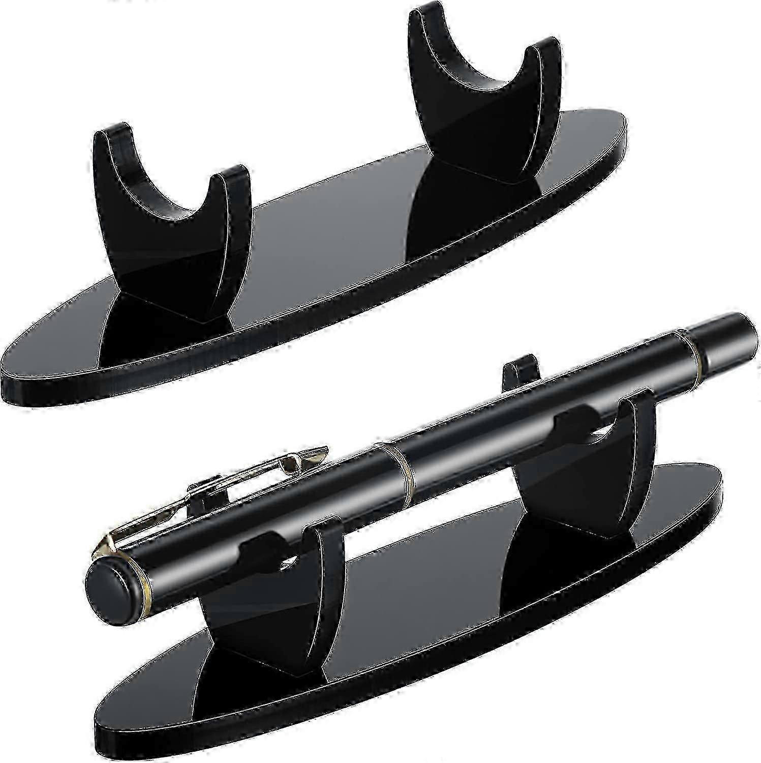 2 Pieces Acrylic Pen Holder Display Stand (black)