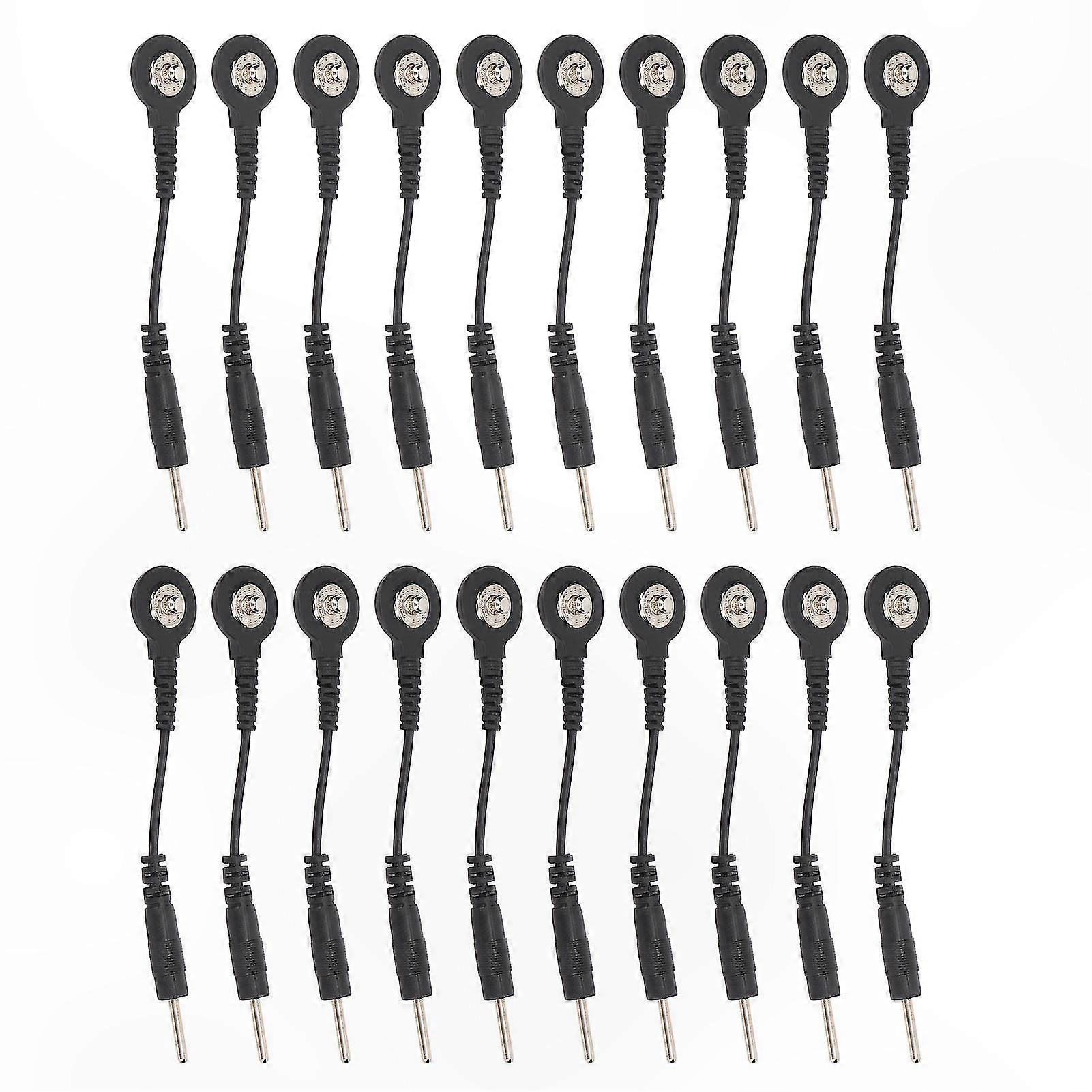 Black Snap Electrode Wires for TENS Therapy Devices, 20-Pack