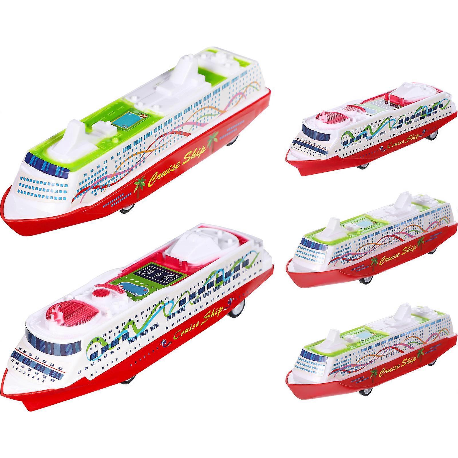 ABS Cruise Ship Model Pull-Back Toy for Kids Use 5Pcs Assorted Color