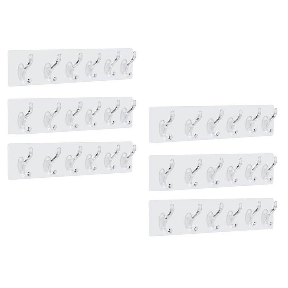 Plastic Row Hooks 12 Pcs Home Accessories Storage Hook Rack Punch-Free Design Modern Design 13.8×2.4×3.1in