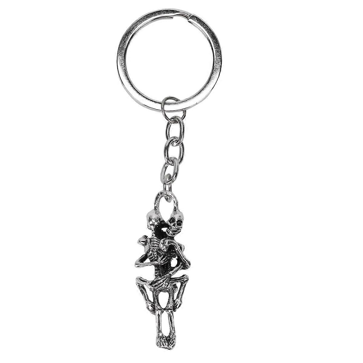 Silver Chains for Storage 4Pcs Distinctive Skull Pendants