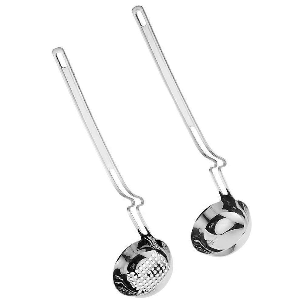 304 Stainless Steel Hot Pot Spoons Set for Serving 2Sets with Strainer