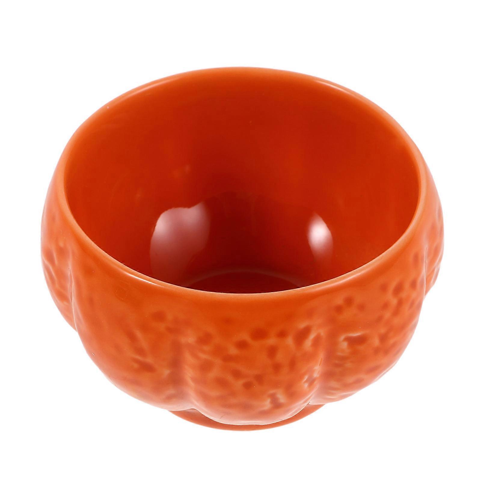 Pumpkin Ceramic Candle Holder for Decoration 5Pcs Orange Candle Cup