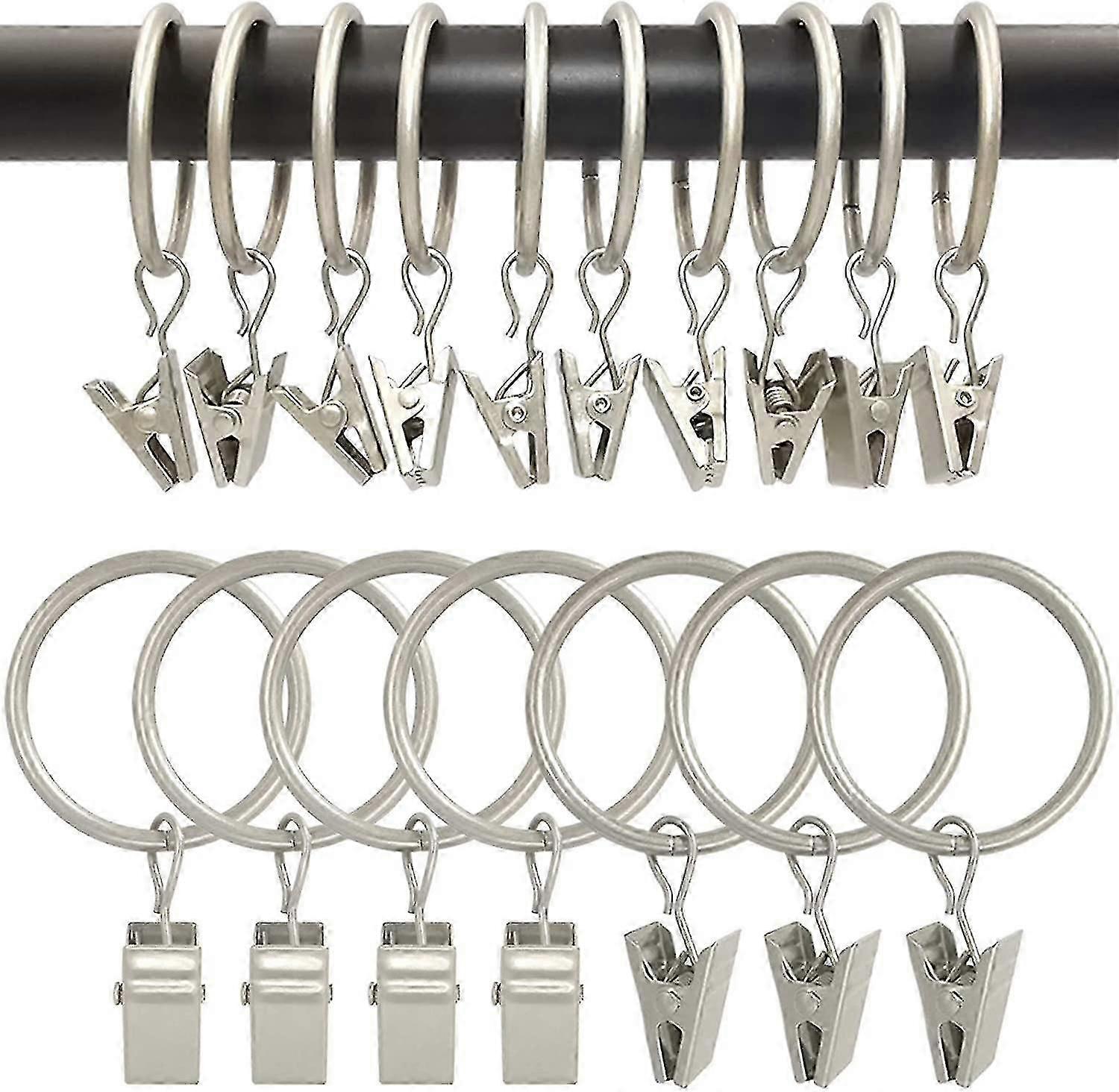 クリップ付き100pcsカーテンリング、ハンガードレープラン1.26インチ内径