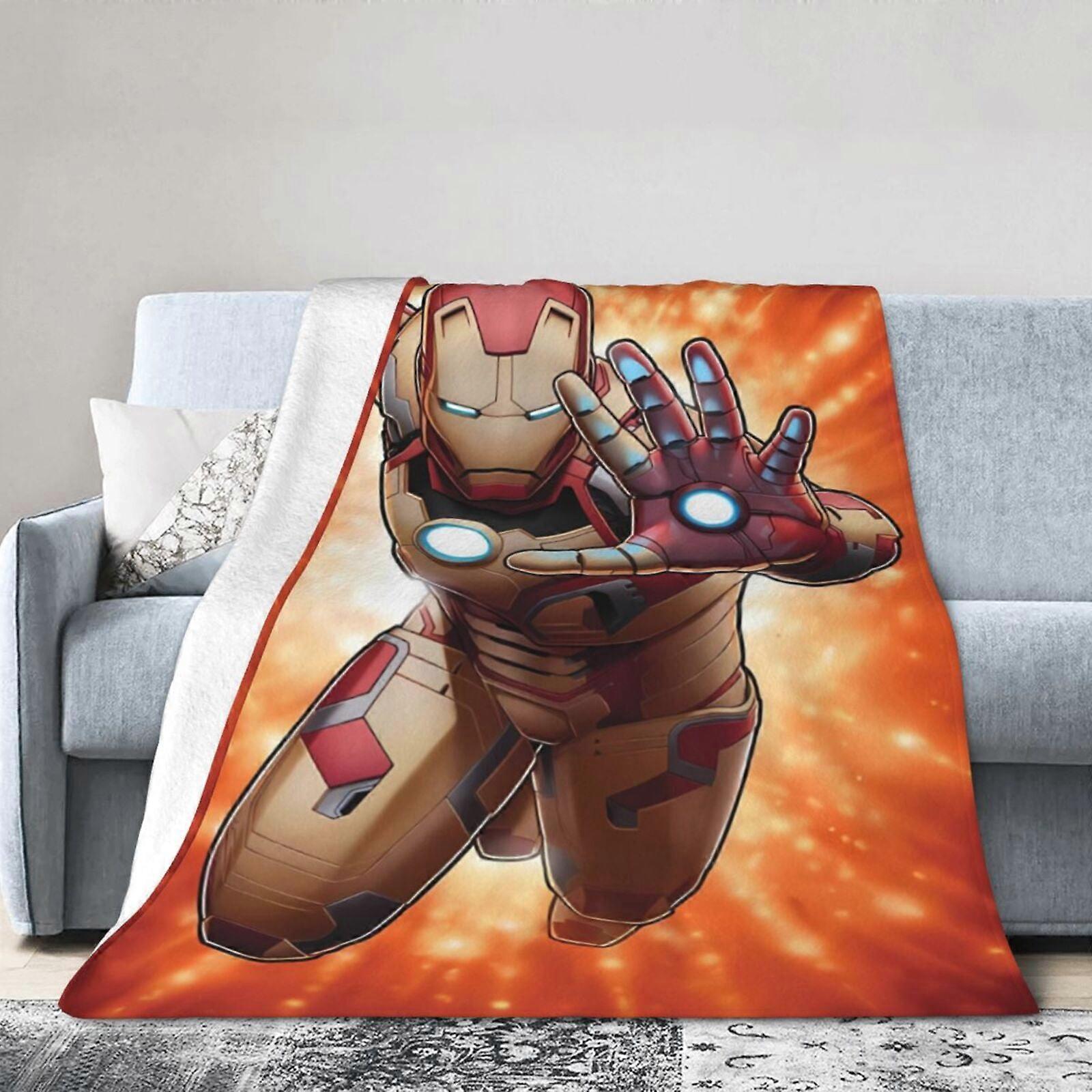 아이언맨 담요 던지기 침구실 장식 플란넬 담요 침대 소파 60"X50"
