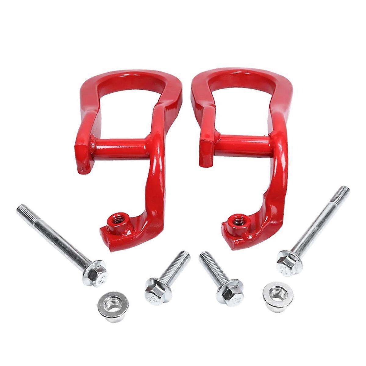For 2015-2019 Front Bumper Towing Hooks Red