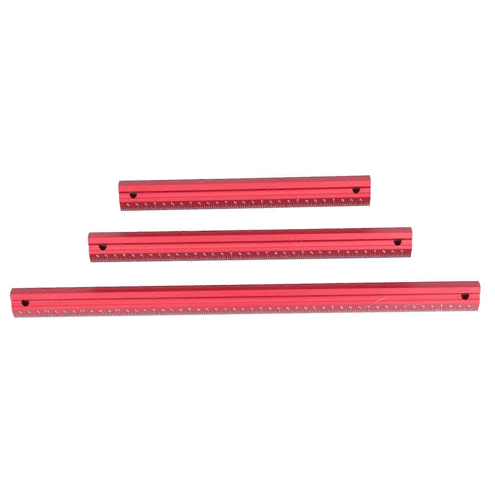 3Pcs Woodworking Ruler Aluminium Alloy Accuracy Pocket Scribing Square Ruler Carpenter Scribing Measuring Tool