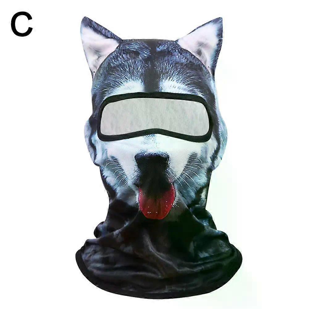 Ice Silk Balaclava Sheisty Face Mask Halloween Cat Dog Balaclava Cover Realistic Animal Face Mask For Skiing Riding A0I8