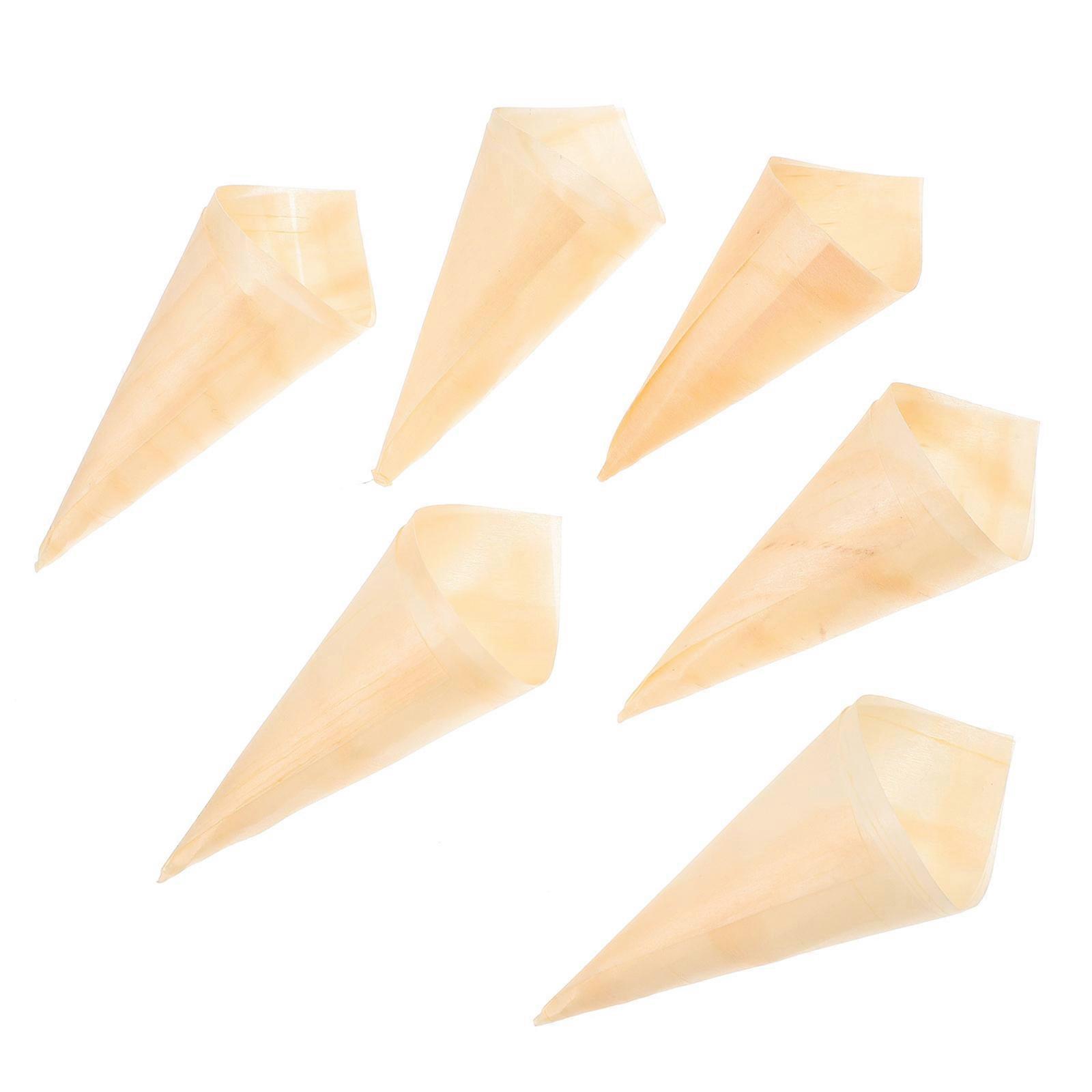 Light Brown Disposable Wood Cones for Ice Cream and Party Use 150Pcs
