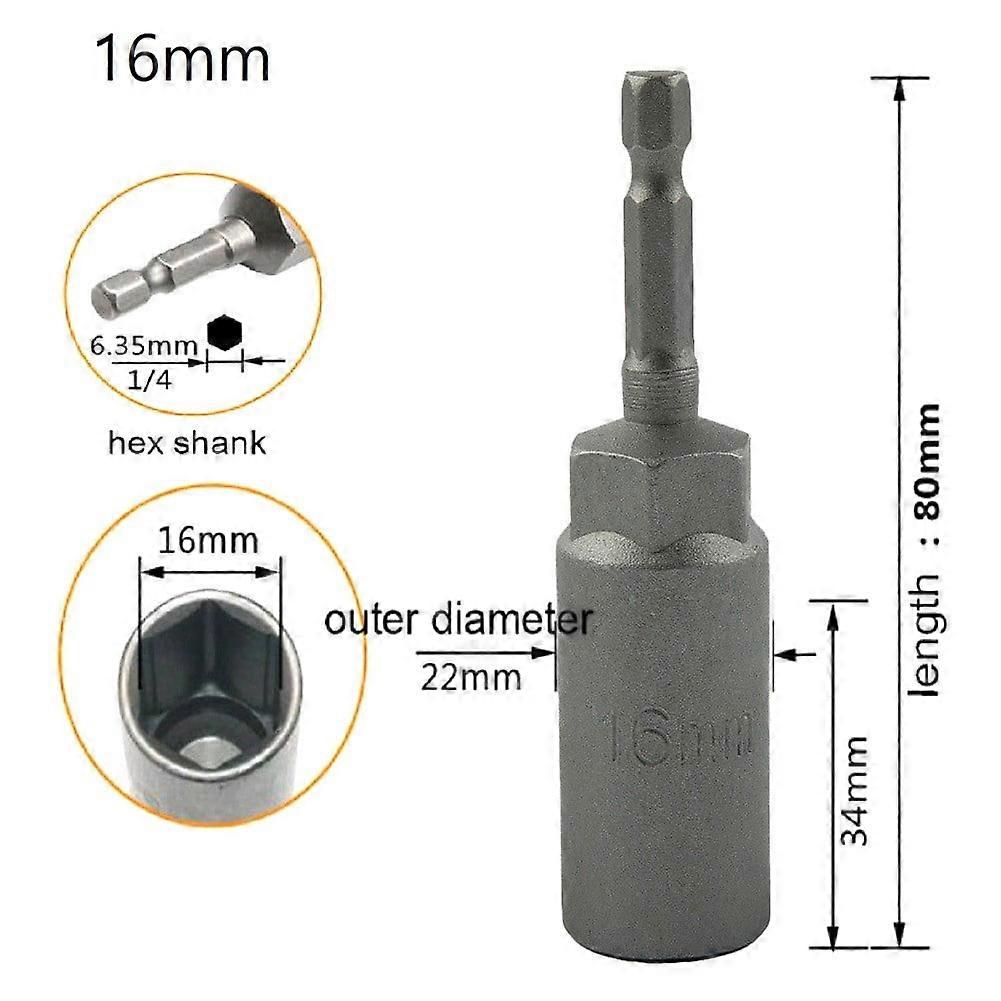 GLFSIL 1Pcs 80mm Length 1/4" Hex DriveSocket Impact Nut Bolt Drill Bits