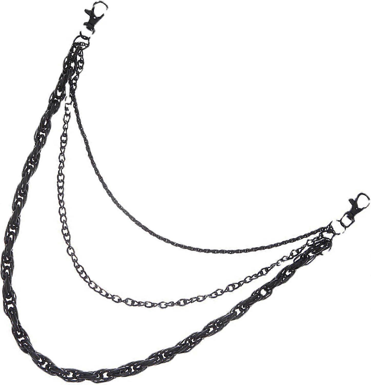 Pants Jeans Chain Gothic Punk Rock Chain Pocket Belt Chains Multi-layer Wallet Chain Trousers Skirt 3 Layers Waist Chain Keychain for Key Belt Loop Pu