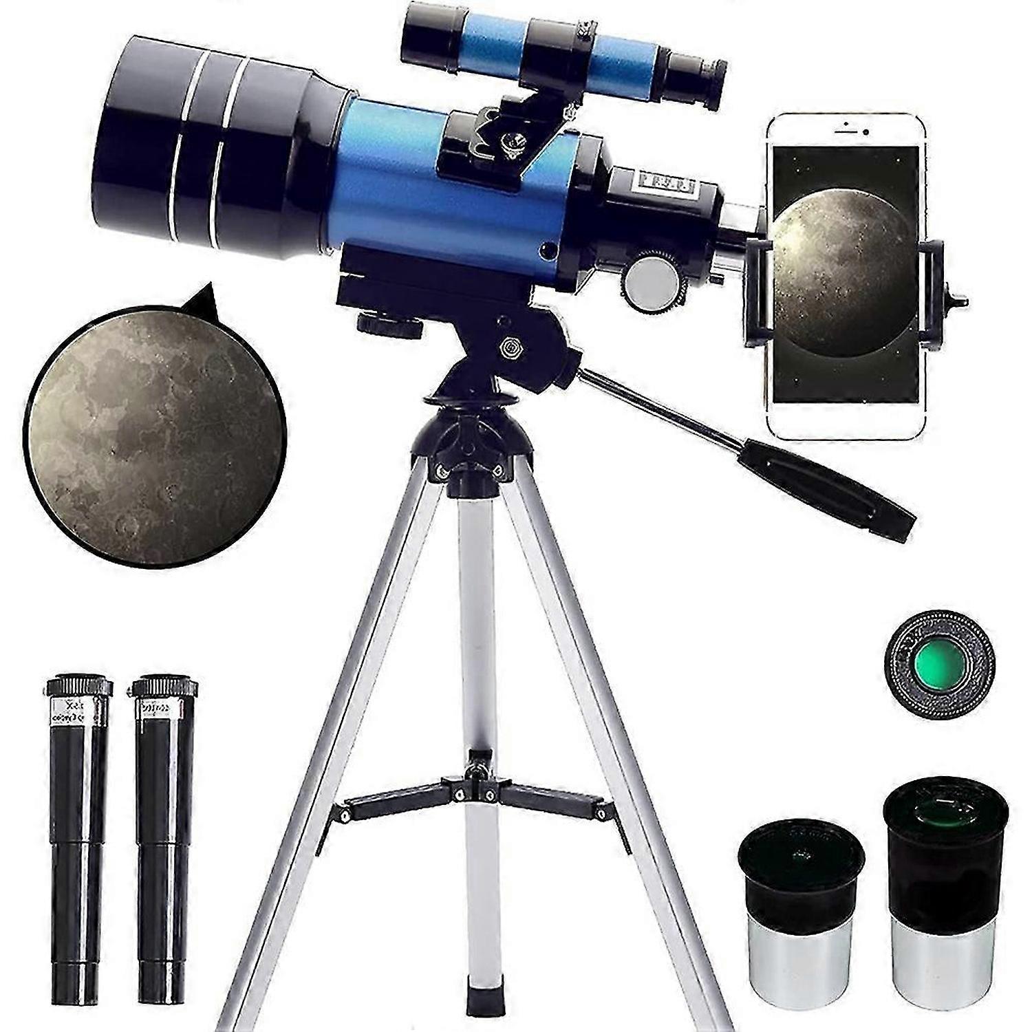 Telescope for Adults & Kids,70mm Aperture (15X-150X) Portable Refractor Telescopes for Beginners, 30