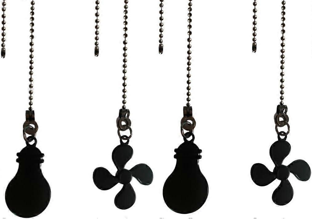 Ceiling Fan Pull Chain Set, 4 Pieces Bulb and Fan Pattern Pull Chain Extension