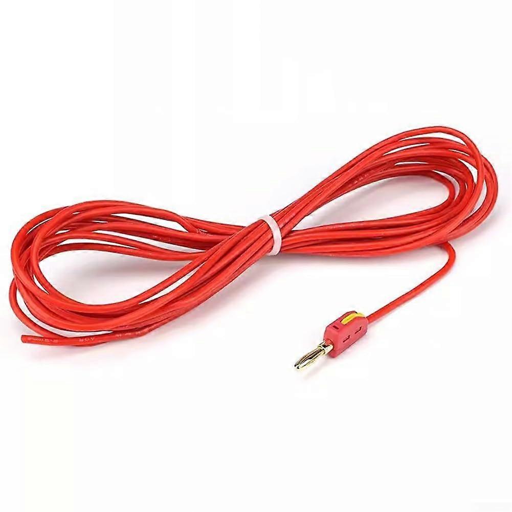 32A Rated Banana Connectors With Cable Solution For Reliable Electrical Connections In Various Applications (5m Red)