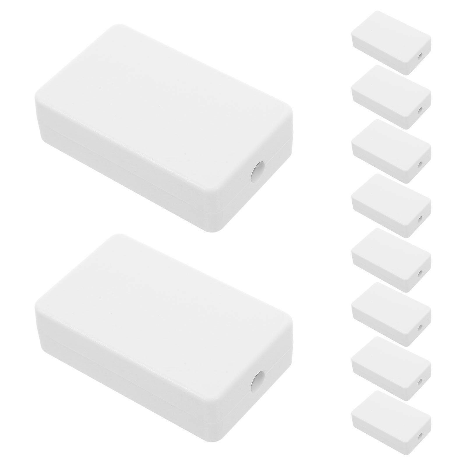 10pcs Waterproof Junction Box: Small White Wire Pass-Through Enclosure - Diy Electronics Hobby Case - Cable Organizer For Home Projects