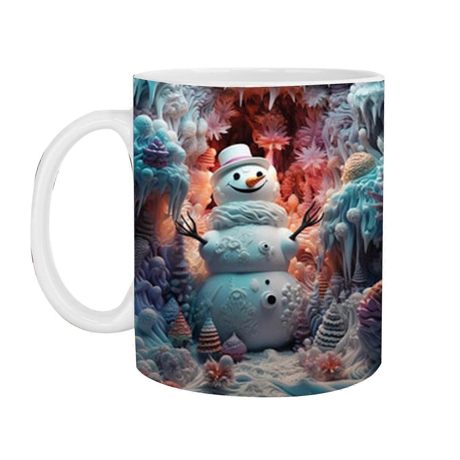3D Snowman Painted Mug Creative Space Design Multi Purpose Ceramic Mug Creative 3D Mug Multi Purpose Mug