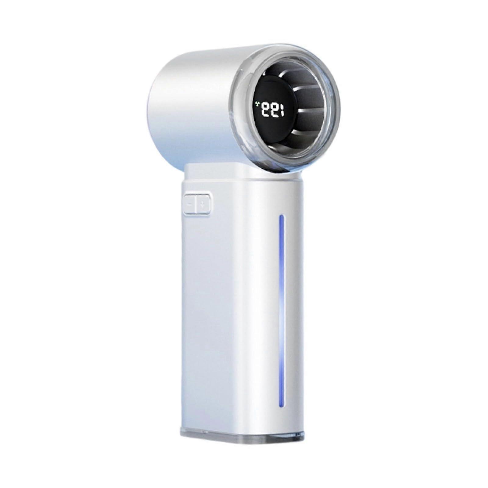 Rechargeable 3500mAh Handheld Misting Fan Digital Display Adjustable 1199 Speed White Portable Travel
