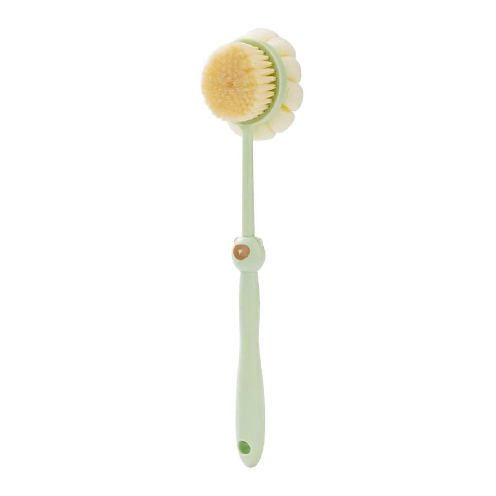 Shower Brushes Long Handle Back Scrubber  Density Bristles Double Sided Quick Drying Green Travel