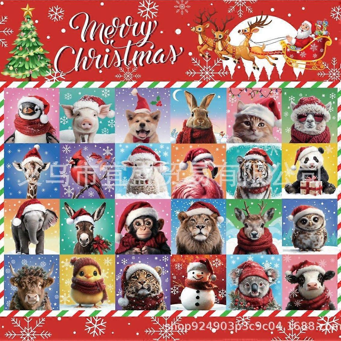 Ημερολόγιο Χριστουγέννων Advent 2025 - Ημερολόγιο αντίστροφης μέτρησης 24 ημερών Χριστουγεννιάτικο κουτί με παζλ για τυφλά, το καλύτερο χριστουγεννιάτικο δώρο για παιδιά BabyA21