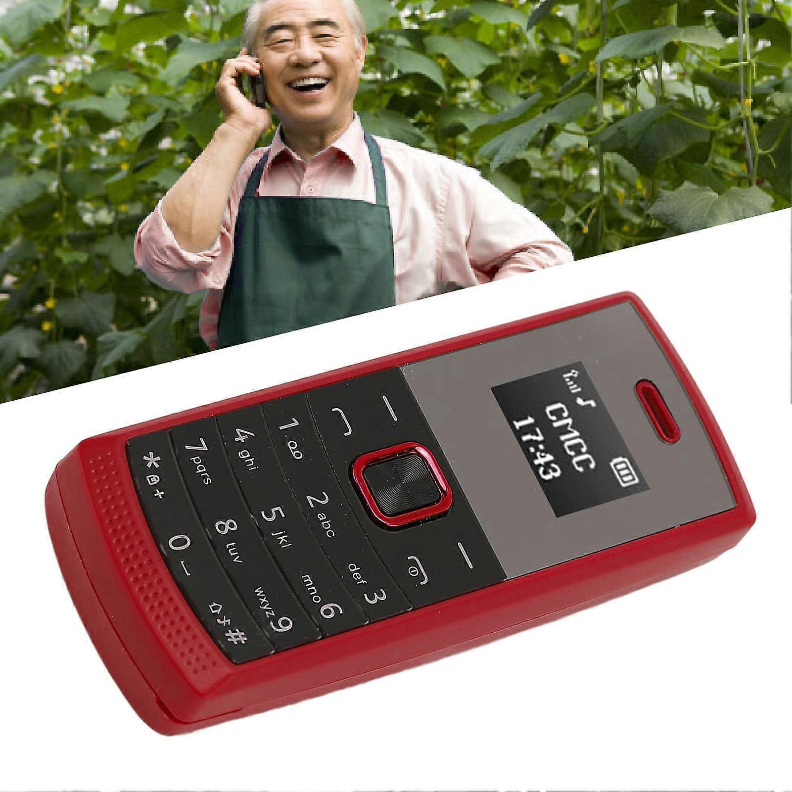 BM01 Smallest Mobile Phone 2 in 1 Miniature Cell Phone with Speakerphone BT Support Dual SIM Card GSM Cell Phone Red 