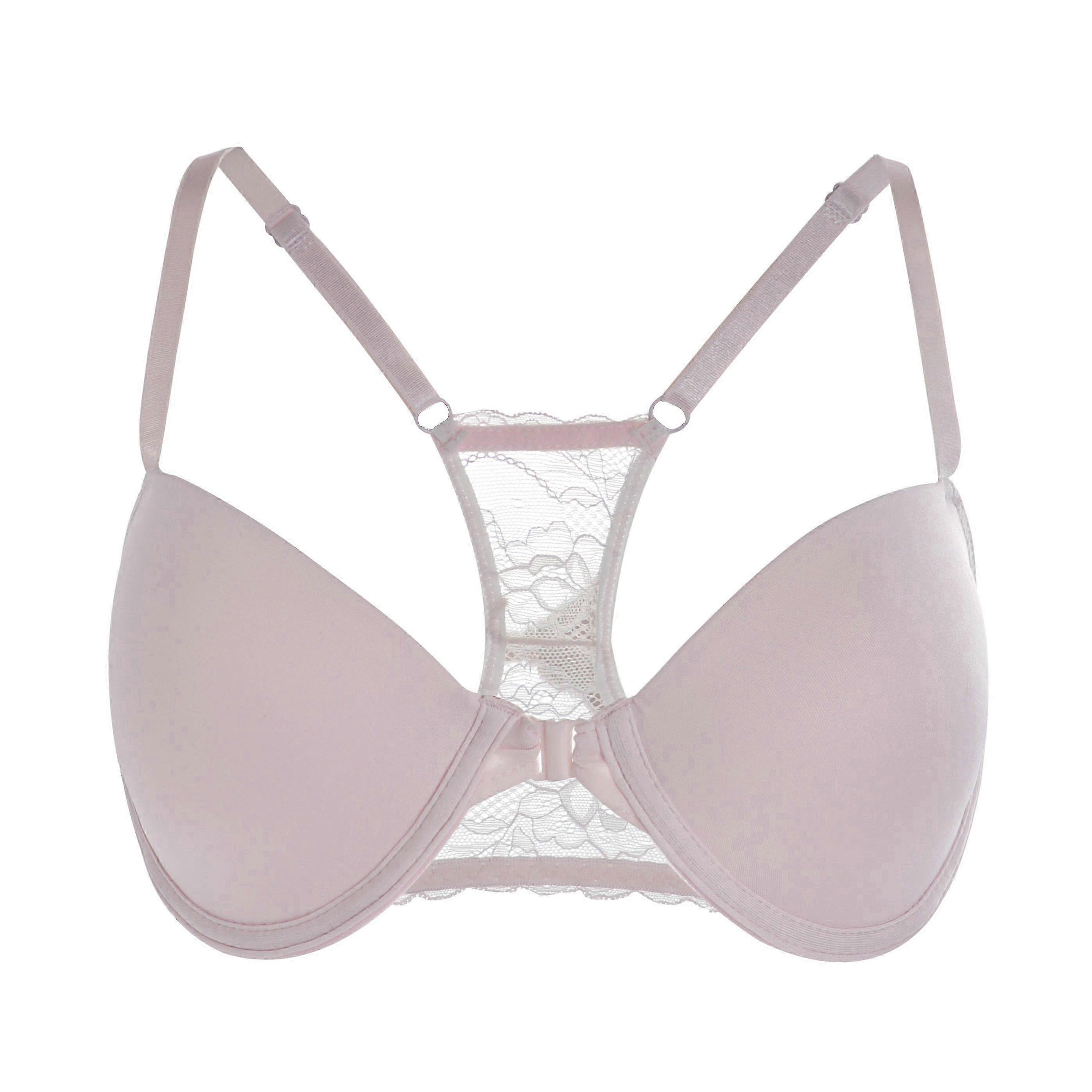 Sutiã Juege* com costura em renda e fecho frontal, confortável, respirável e com efeito push-up nas costas, lingerie feminina miao3