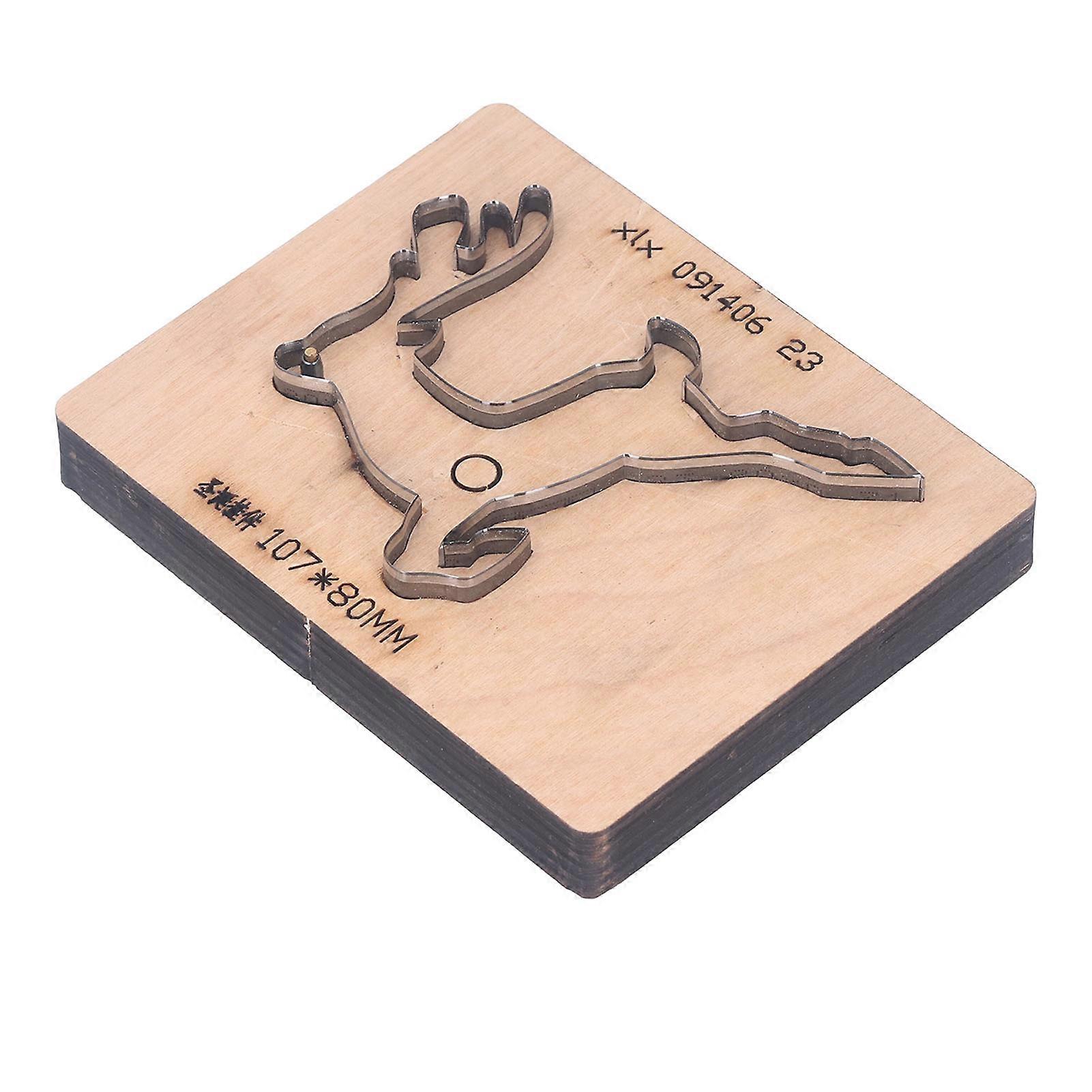 带木底座的切割模具圣诞鹿图案皮革冲孔刀，用于 DIY 手工艺品首饰