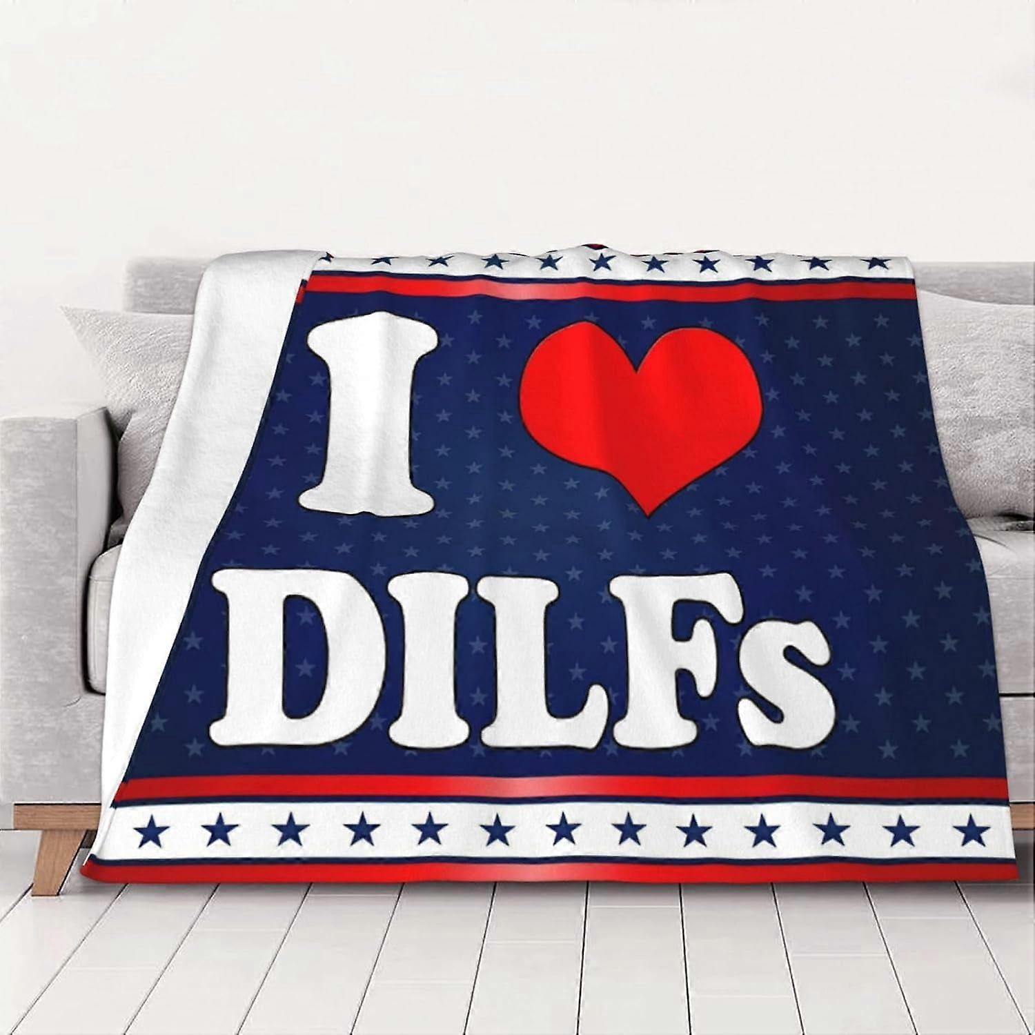 40"x30" I Love Dilfs Blanket Throw Blankets Couch Blanket Fuzzy Throw Blanket Flannel Halloween Fleece Blankets and Throws