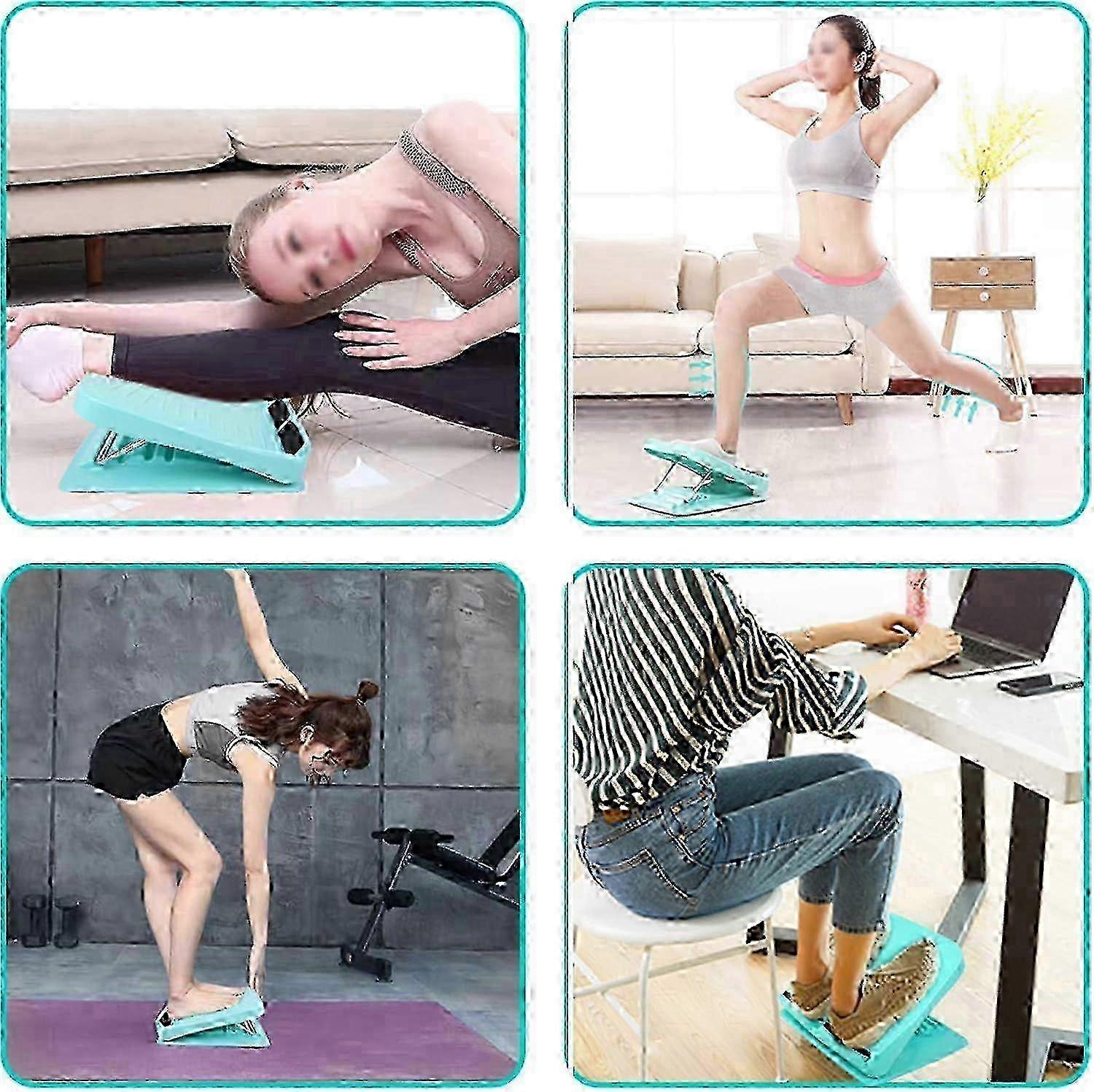 Stretching equipment for legs with adjustable 4-level incline board