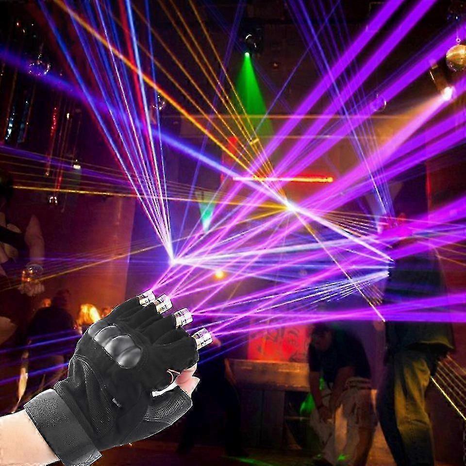 Multi-line Laser Gloves with 4 Heads for Dancing Shows, Halloween Parties, and Nighub Events - Left Hand, 1 PC