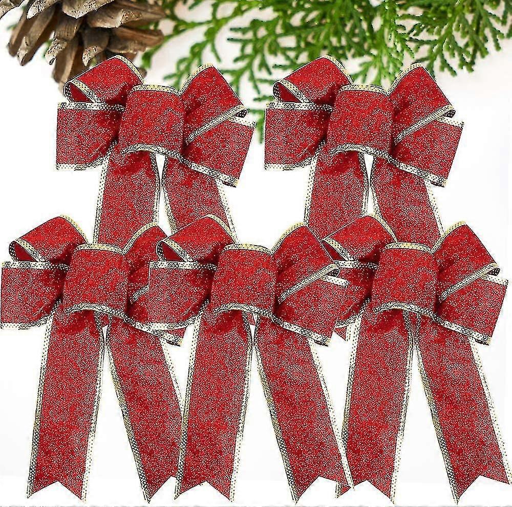 5pcs Christmas Ribbon Bow 23cm Large Size