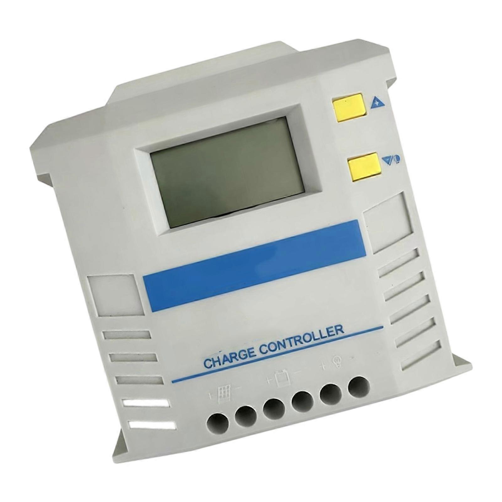 Solar Panel Regulator with LCD Display MPPT Solar Charge Controller for 12V/24V Power Systems Improved Control  White